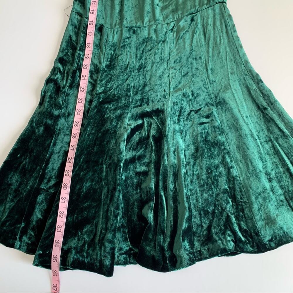 Sandro Stuarty Dark Green Velvet Belted Puff Sleeve Mini Dress Size 3 Large - Picture 9 of 14